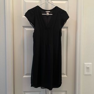 H&M Black Dress with Ruffle Sleeves and Pin-Tucks Size 2